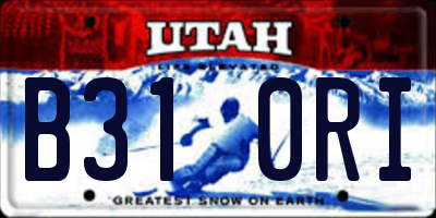UT license plate B310RI