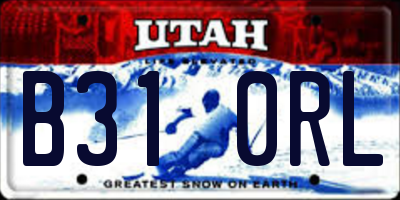 UT license plate B310RL