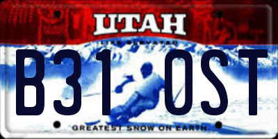 UT license plate B310ST