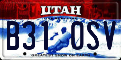 UT license plate B310SV