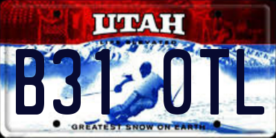UT license plate B310TL