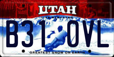 UT license plate B310VL