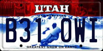 UT license plate B310WI