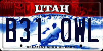 UT license plate B310WL