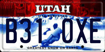 UT license plate B310XE