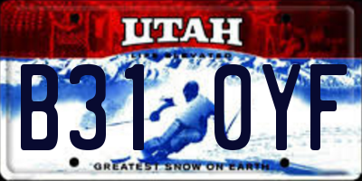 UT license plate B310YF