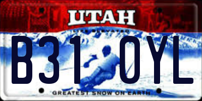 UT license plate B310YL