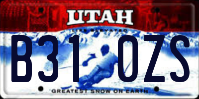 UT license plate B310ZS