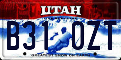 UT license plate B310ZT