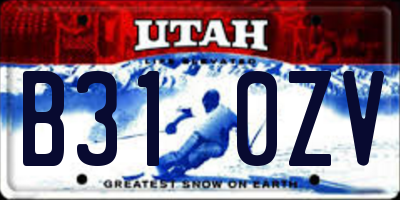 UT license plate B310ZV