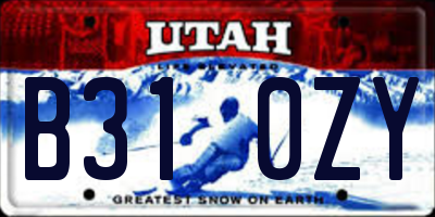 UT license plate B310ZY