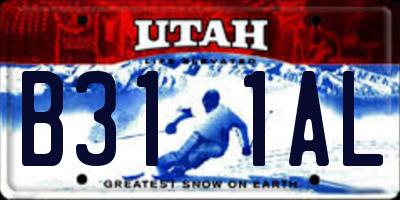 UT license plate B311AL
