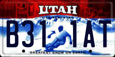 UT license plate B311AT