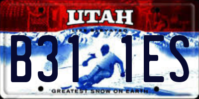 UT license plate B311ES