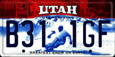 UT license plate B311GF