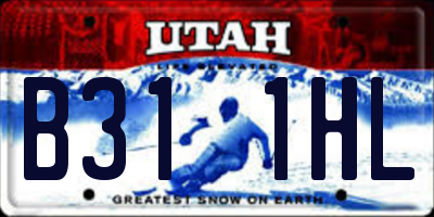 UT license plate B311HL