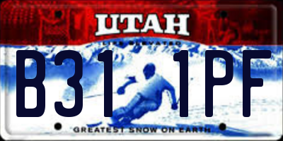 UT license plate B311PF