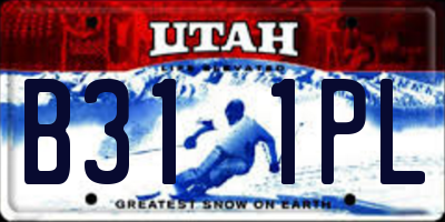 UT license plate B311PL