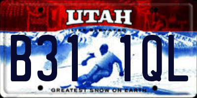 UT license plate B311QL