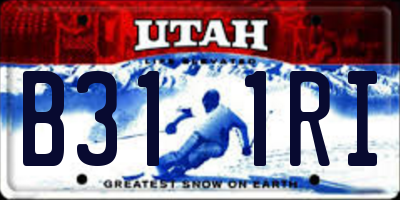 UT license plate B311RI