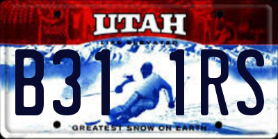 UT license plate B311RS