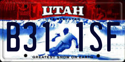 UT license plate B311SF