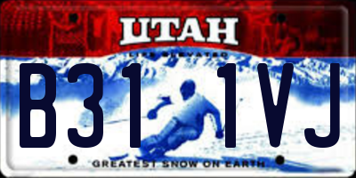 UT license plate B311VJ