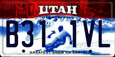 UT license plate B311VL
