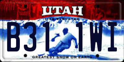 UT license plate B311WI
