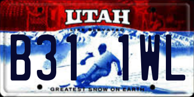 UT license plate B311WL