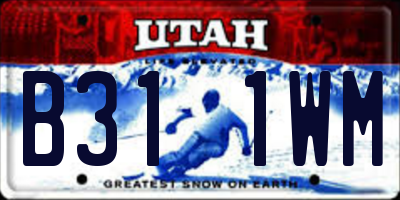 UT license plate B311WM