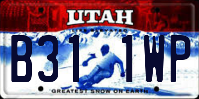 UT license plate B311WP