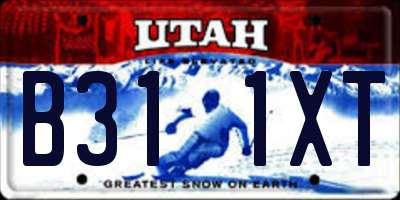 UT license plate B311XT