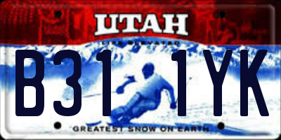 UT license plate B311YK