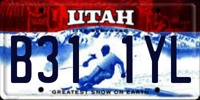 UT license plate B311YL