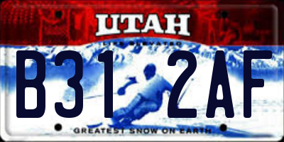 UT license plate B312AF