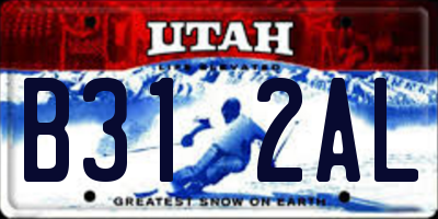 UT license plate B312AL