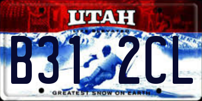 UT license plate B312CL