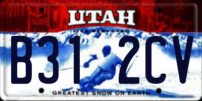 UT license plate B312CV