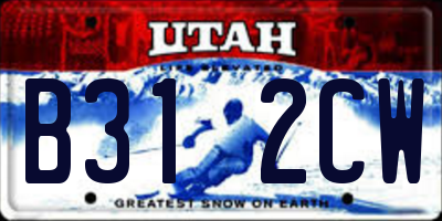 UT license plate B312CW