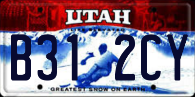 UT license plate B312CY