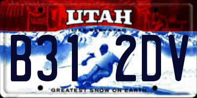 UT license plate B312DV