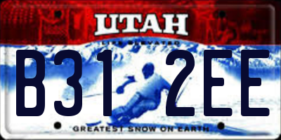 UT license plate B312EE