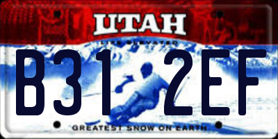 UT license plate B312EF