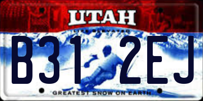 UT license plate B312EJ