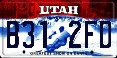 UT license plate B312FD
