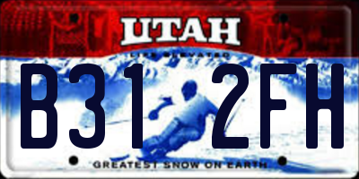 UT license plate B312FH