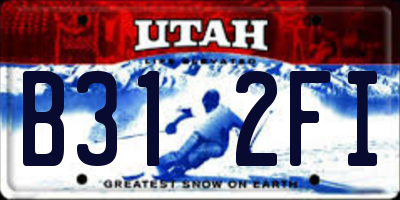 UT license plate B312FI