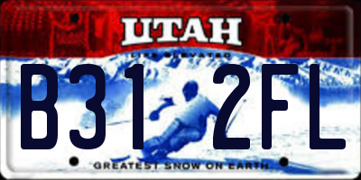 UT license plate B312FL