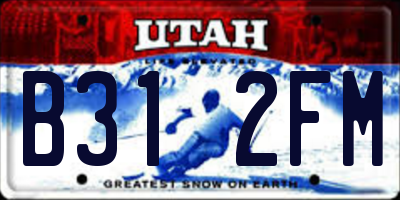 UT license plate B312FM